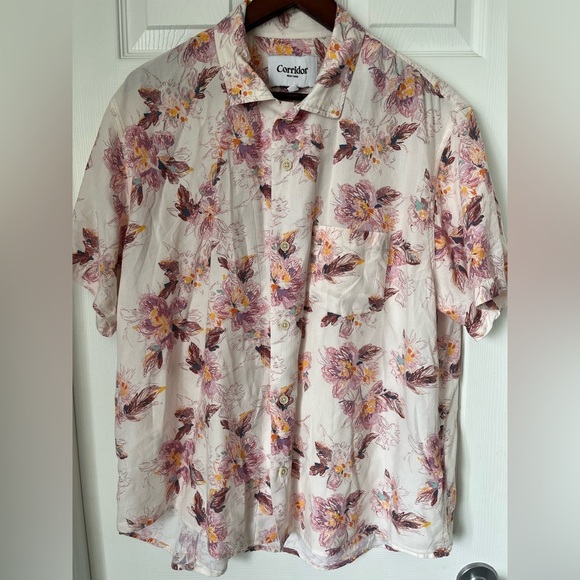 Mens Corridor New York Novella Floral Vacation Shirt XL - Picture 9 of 13